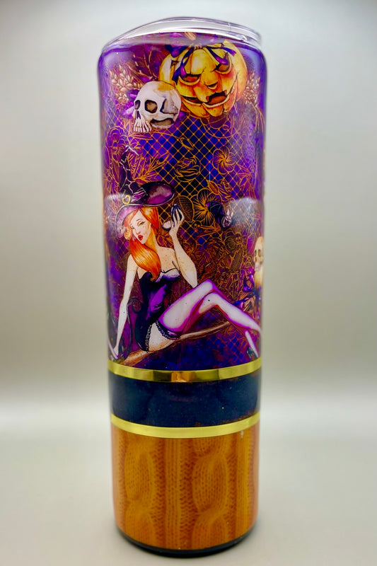 Sexy Witch Halloween Glitter Tumbler