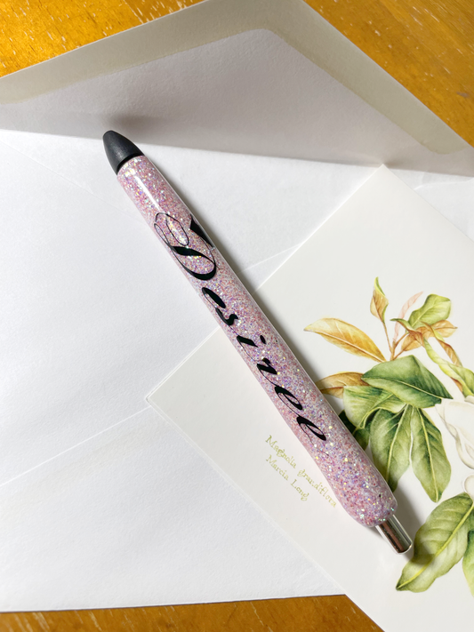 Personalized Pink Glitter Gel Pen