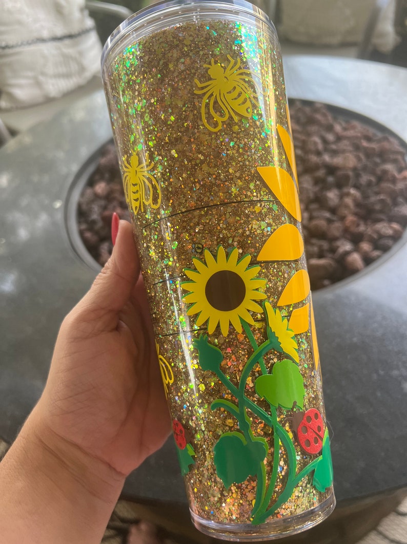 Sunflower, PinkDrink Snowglobe Tumblers! – Dulceflorco